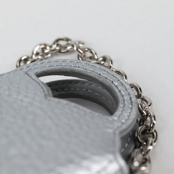 TIFFANY&Co. Return To Micro Tote Charm Leder Silber Auth 141171M