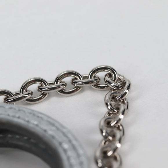 TIFFANY&Co. Return To Micro Tote Charm Leather Silver Auth 141171M