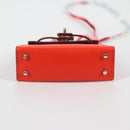 HERMES Micro Kelly Bag Charm Leather Orange Auth 141175SM-5