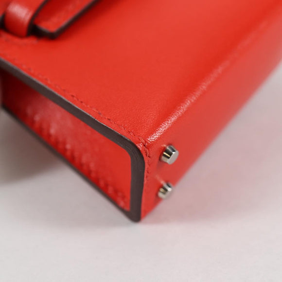 HERMES Micro Kelly Bag Charm Leather Orange Auth 141175SM