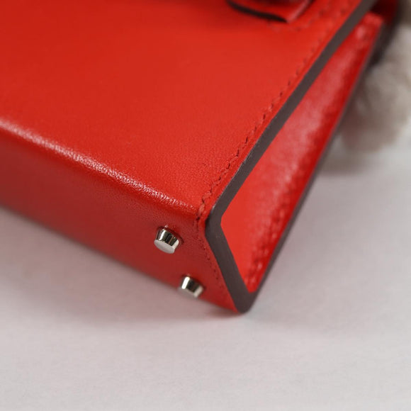 HERMES Micro Kelly Bag Charm Leather Orange Auth 141175SM