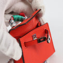HERMES Micro Kelly Bag Charm Leather Orange Auth 141175SM-9