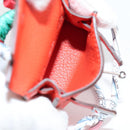 HERMES Micro Kelly Bag Charm Leather Orange Auth 141175SM-10