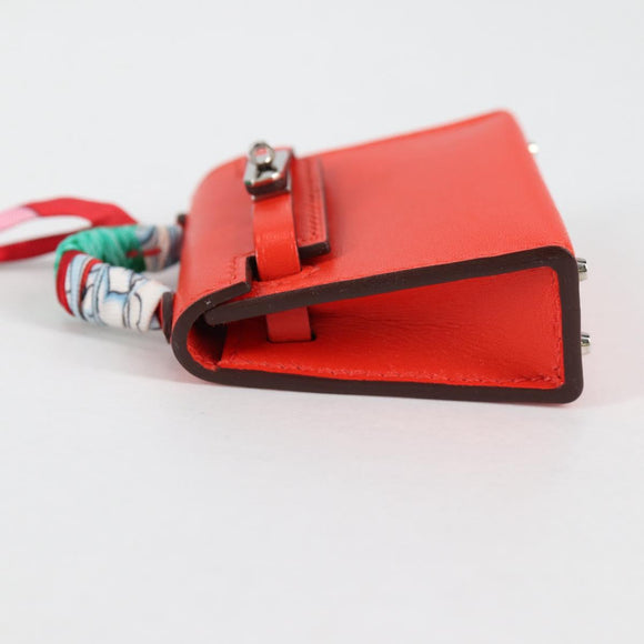 HERMES Micro Kelly Bag Charm Leather Orange Auth 141175SM