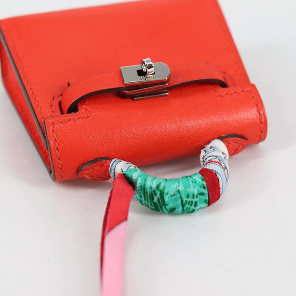 HERMES Micro Kelly Bag Charm Leather Orange Auth 141175SM