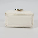 CHANEL Airpods case Earphone case Lamb Skin White CC Auth 141176M-5