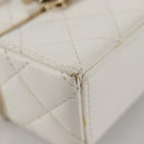 CHANEL Airpods case Earphone case Lamb Skin White CC Auth 141176M-8