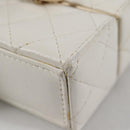 CHANEL Airpods case Earphone case Lamb Skin White CC Auth 141176M-16