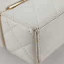 CHANEL Airpods case Earphone case Lamb Skin White CC Auth 141176M-17