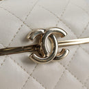 CHANEL Airpods case Earphone case Lamb Skin White CC Auth 141176M-19