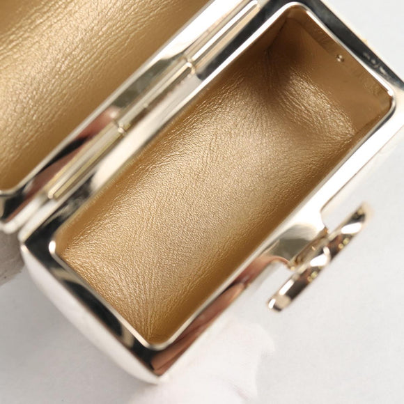 CHANEL Airpods case Earphone case Lamb Skin White CC Auth 141176M