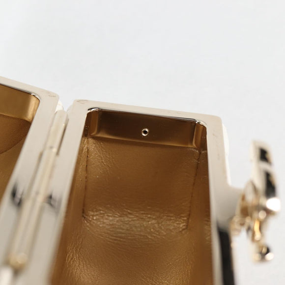 CHANEL Airpods case Earphone case Lamb Skin White CC Auth 141176M