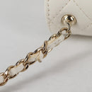 CHANEL Airpods case Earphone case Lamb Skin White CC Auth 141176M-7