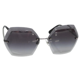 CHANEL Sunglasses metal Silver tone CC Auth 141178M