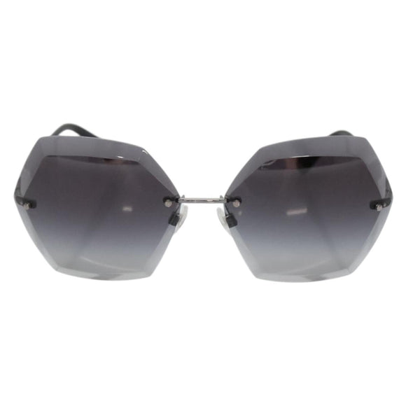 CHANEL Sunglasses metal Silver tone CC Auth 141178M