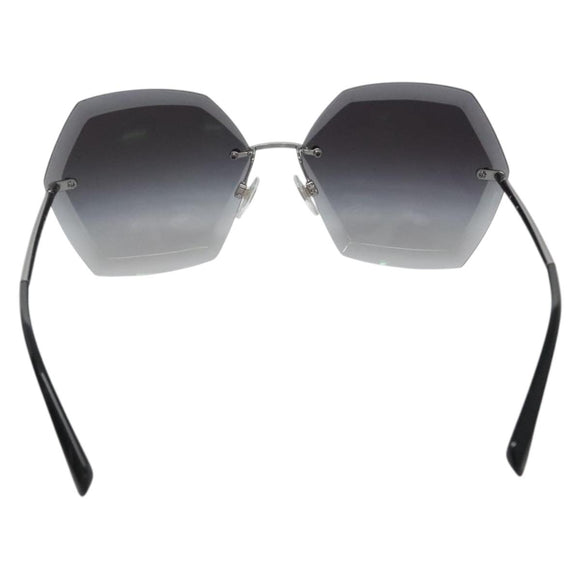 CHANEL Sunglasses metal Silver tone CC Auth 141178M