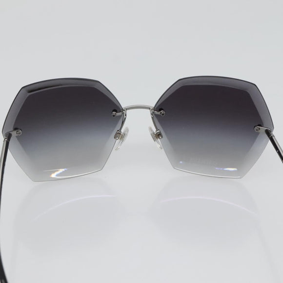 CHANEL Sunglasses metal Silver tone CC Auth 141178M