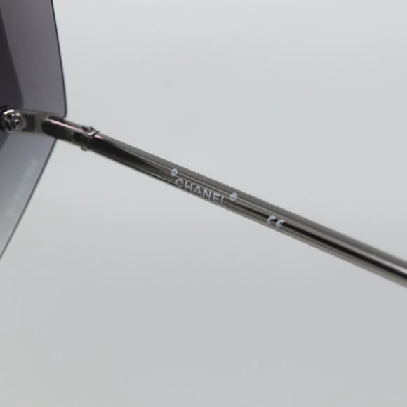 CHANEL Sunglasses metal Silver tone CC Auth 141178M