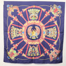 HERMES Caty Ancient Egyptian Scarab Pattern Carre 90 Scarf Silk Blue Auth 141181-12