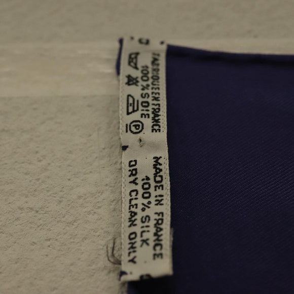 HERMES Caty Ancient Egyptian Scarab Pattern Carre 90 Scarf Silk Blue Auth 141181