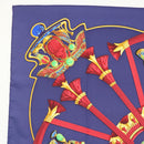 HERMES Caty Ancient Egyptian Scarab Pattern Carre 90 Scarf Silk Blue Auth 141181-2