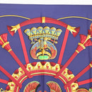 HERMES Caty Ancient Egyptian Scarab Pattern Carre 90 Scarf Silk Blue Auth 141181-3