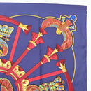 HERMES Caty Ancient Egyptian Scarab Pattern Carre 90 Scarf Silk Blue Auth 141181-4