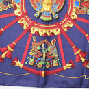 HERMES Caty Ancient Egyptian Scarab Pattern Carre 90 Scarf Silk Blue Auth 141181-9