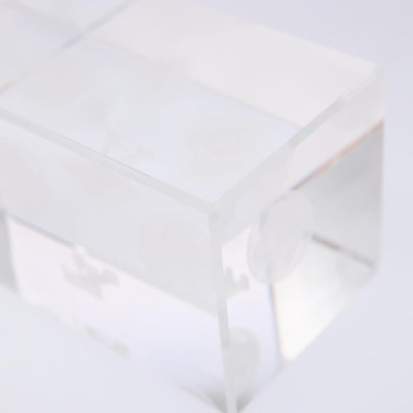 LOUIS VUITTON Paper weight Crystal glass Clear LV Auth 141182