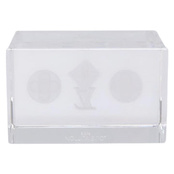 LOUIS VUITTON Paper weight Crystal glass Clear LV Auth 141182 - 0