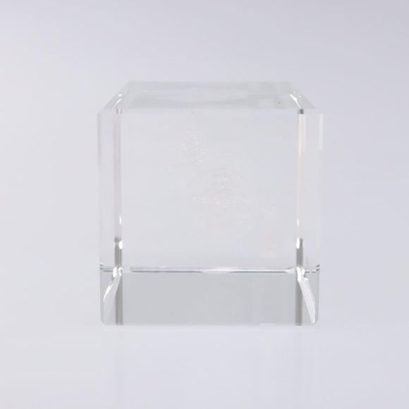 LOUIS VUITTON Paper weight Crystal glass Clear LV Auth 141182