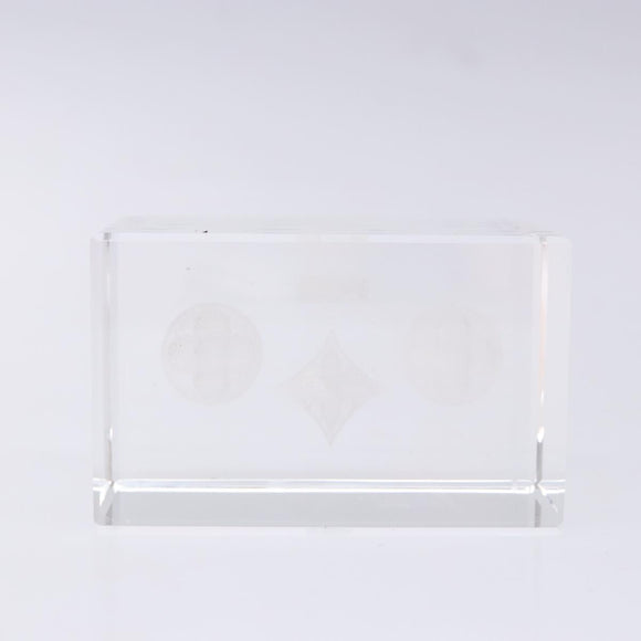 LOUIS VUITTON Paper weight Crystal glass Clear LV Auth 141182