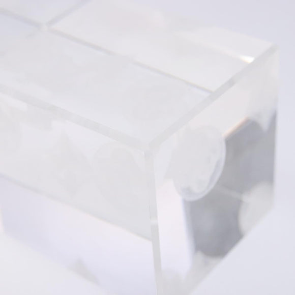 LOUIS VUITTON Paper weight Crystal glass Clear LV Auth 141182