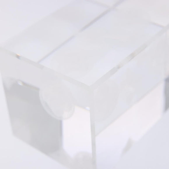 LOUIS VUITTON Paper weight Crystal glass Clear LV Auth 141182