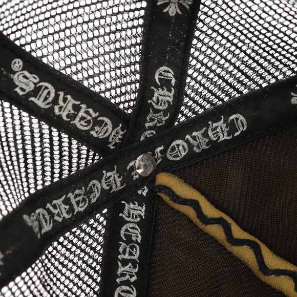 Chrome Hearts CH Patch Cross Ball Mesh Tracker Cap Cotton Black Auth 141185M