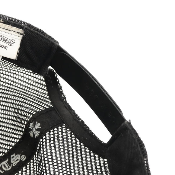 Chrome Hearts CH Patch Cross Ball Mesh Tracker Cap Cotton Black Auth 141185M