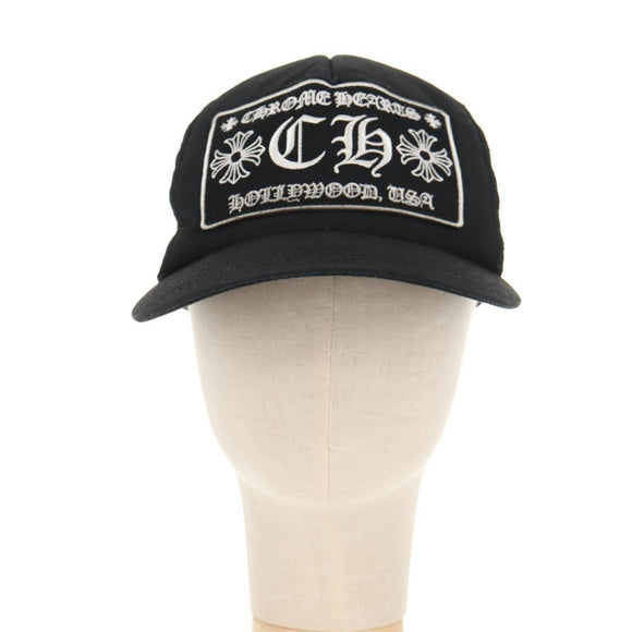 Chrome Hearts CH Patch Cross Ball Mesh Tracker Cap Cotton Black Auth 141185M