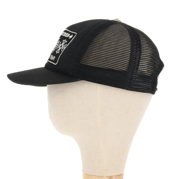 Chrome Hearts CH Patch Cross Ball Mesh Tracker Cap Cotton Black Auth 141185M