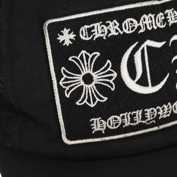 Chrome Hearts CH Patch Cross Ball Mesh Tracker Cap Cotton Black Auth 141185M