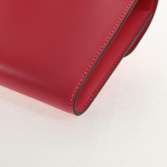 HERMES Constance Long Wallet Leather Pink Auth 141188M