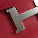 HERMES Constance Long Wallet Leather Pink Auth 141188SM-19
