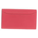 HERMES Constance Long Wallet Leather Pink Auth 141188M-2