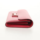 HERMES Constance Long Wallet Leather Pink Auth 141188M-4