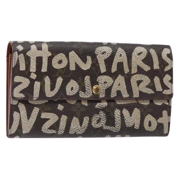 LOUIS VUITTON Monogram Graffiti Porte Monnaie Credit White M92189 LV Auth 141190