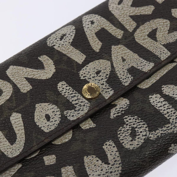 LOUIS VUITTON Monogram Graffiti Porte Monnaie Credit White M92189 LV Auth 141190