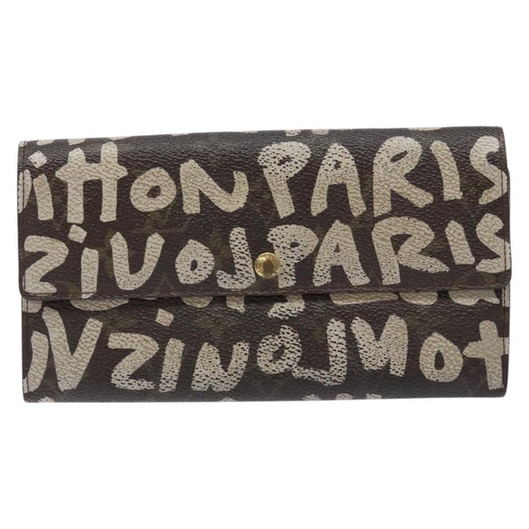 LOUIS VUITTON Monogram Graffiti Porte Monnaie Credit White M92189 LV Auth 141190