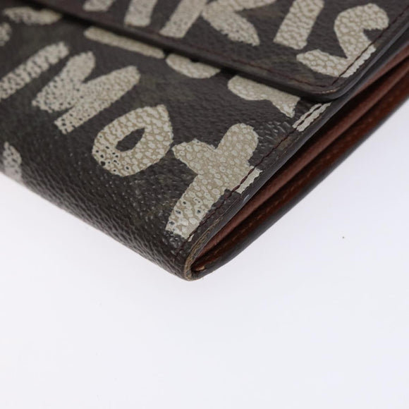 LOUIS VUITTON Monogram Graffiti Porte Monnaie Credit White M92189 LV Auth 141190
