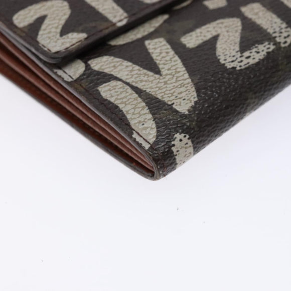 LOUIS VUITTON Monogram Graffiti Porte Monnaie Credit White M92189 LV Auth 141190