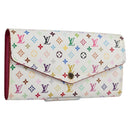 LOUIS VUITTON Multicolor Portefeuille Sarah Wallet White M60667 Auth 141191V-1