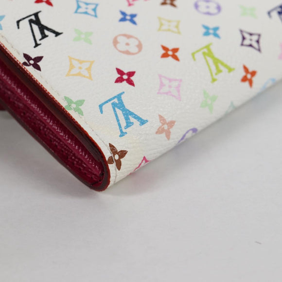 LOUIS VUITTON Multicolor Portefeuille Sarah Wallet White M60667 Auth 141191V